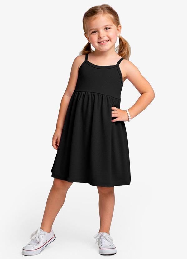 Vista 2 Vestido Feminino Infantil de Alças Preto Select Select