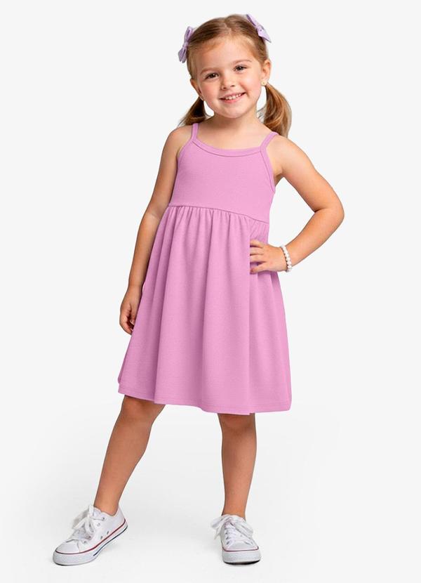 Vista 2 Vestido Feminino Infantil de Alças Rosa Select Select