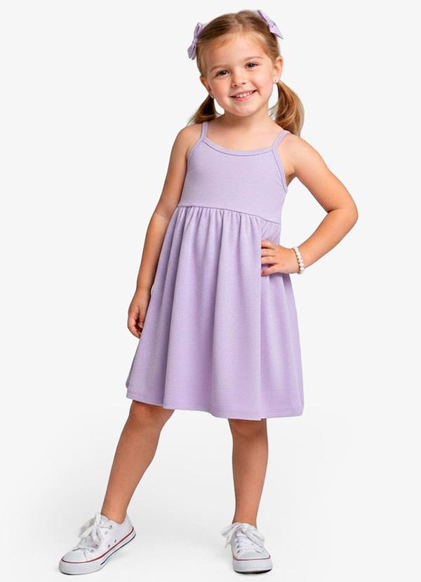 Vestido Feminino Infantil de Alças Roxo