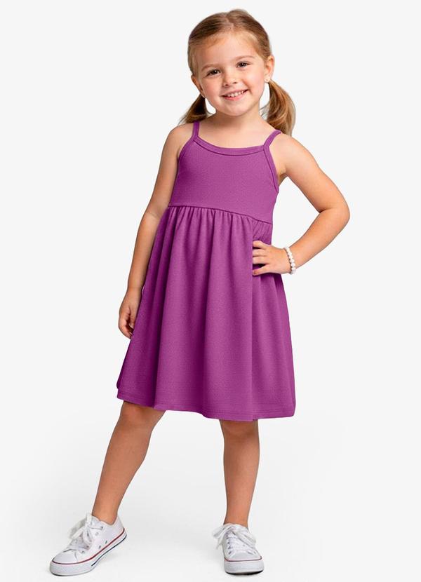 Vista 2 Vestido Feminino Infantil de Alças Roxo Select Select
