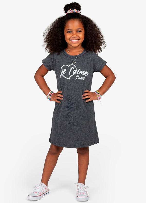 Vestido Feminino Infantil em Molecotton Preto