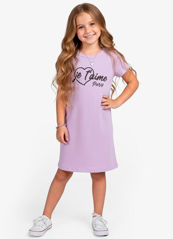Vista 2 Vestido Feminino Infantil em Molecotton Roxo Select Select
