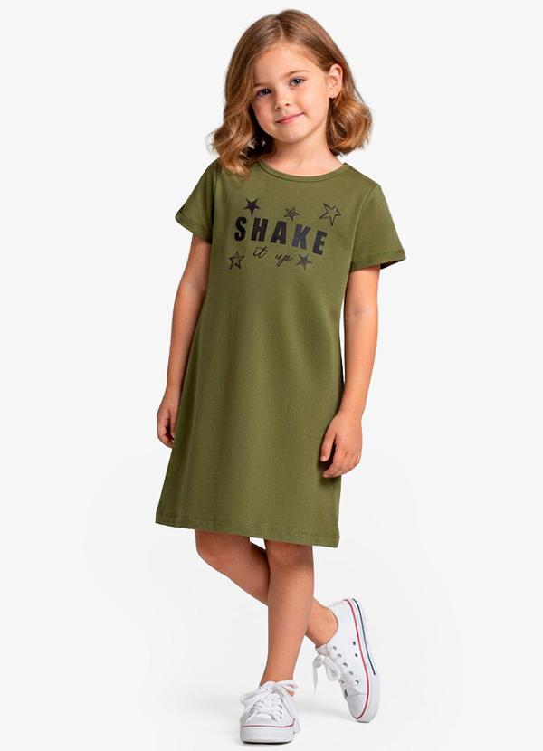 Vista 2 Vestido Feminino Infantil em Molecotton Verde Select Select