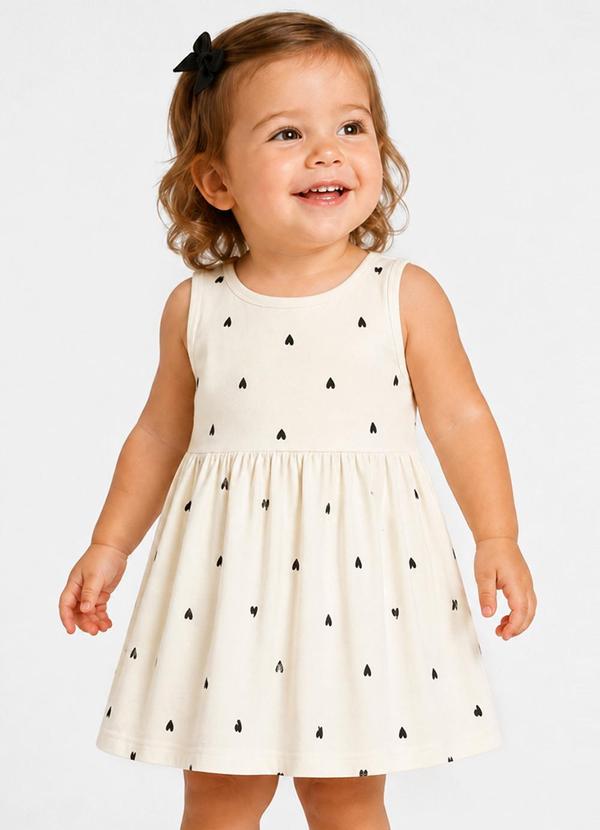 Vestido Feminino Infantil em Viscotorcion Branco