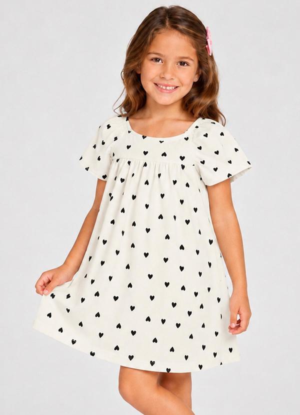 Vestido Feminino Infantil em Viscotorcion Branco
