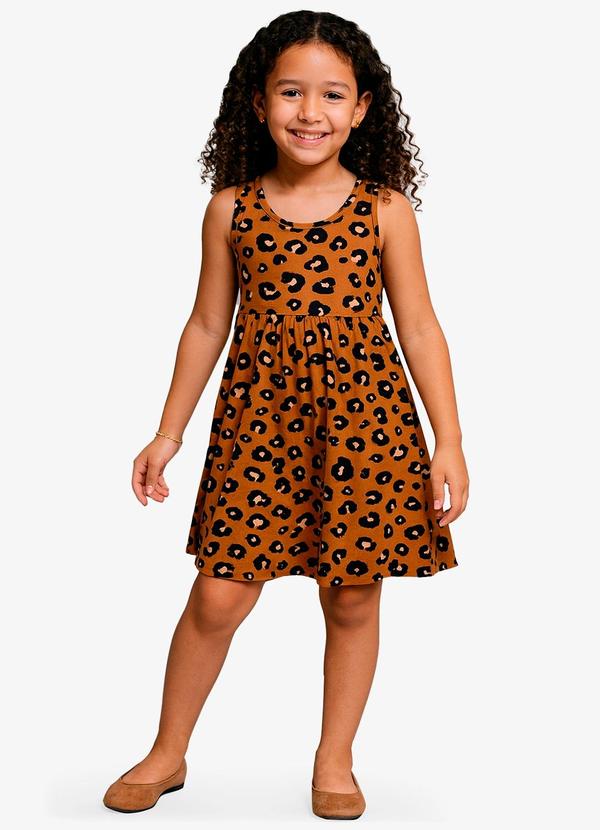 Vestido Feminino Infantil Marrom