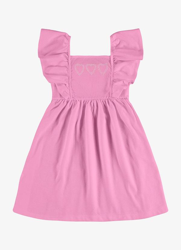 Vestido Feminino Infantil Meia Malha Rosa