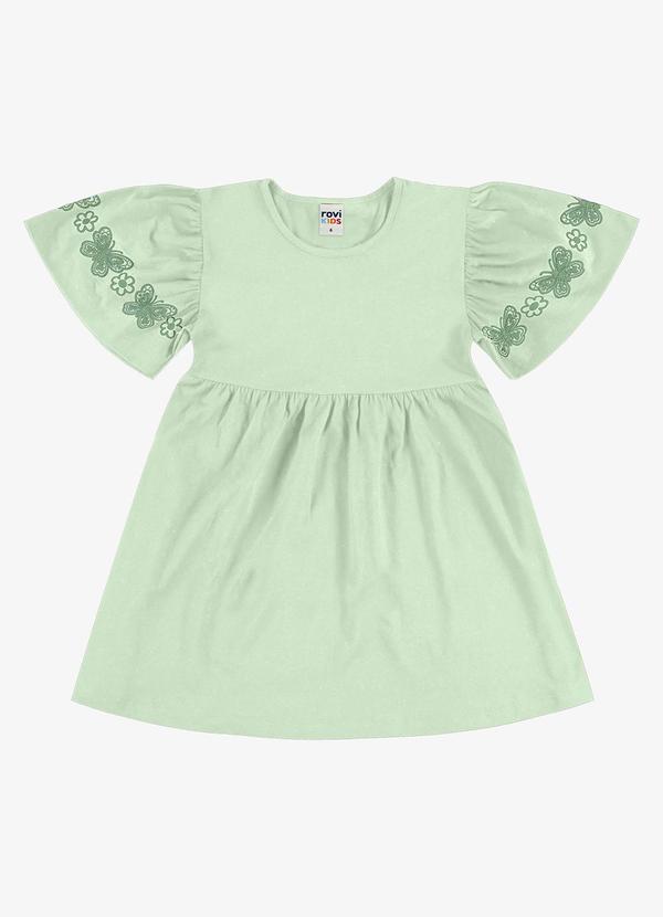 Vestido Feminino Infantil Meia Malha Verde