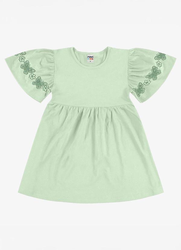 Vestido Feminino Infantil Meia Malha Verde