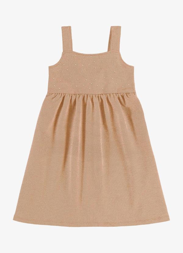 Vestido Feminino Infantil Moletom Marrom
