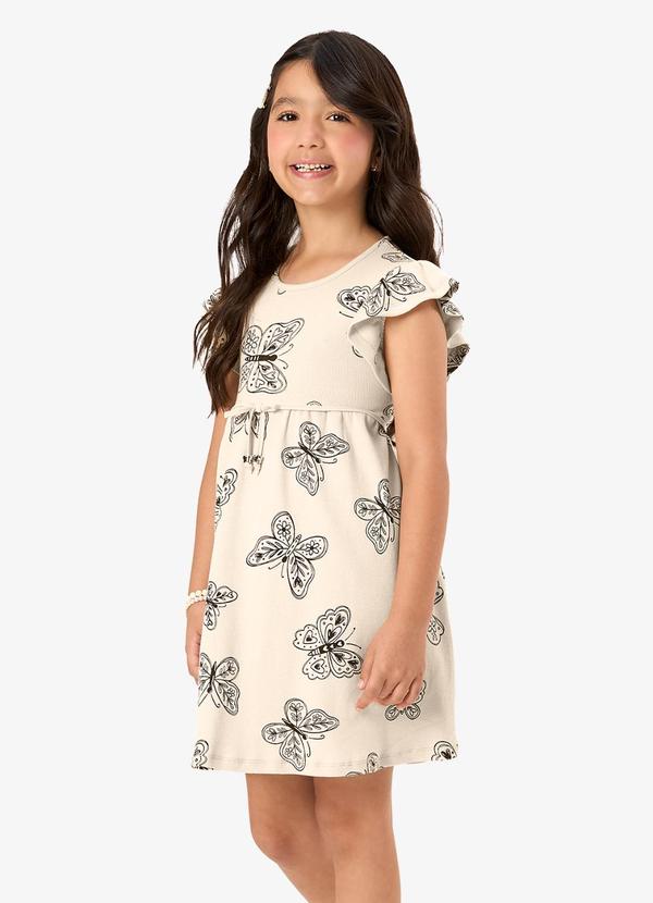 Vestido Feminino Infantil Ribana Bege