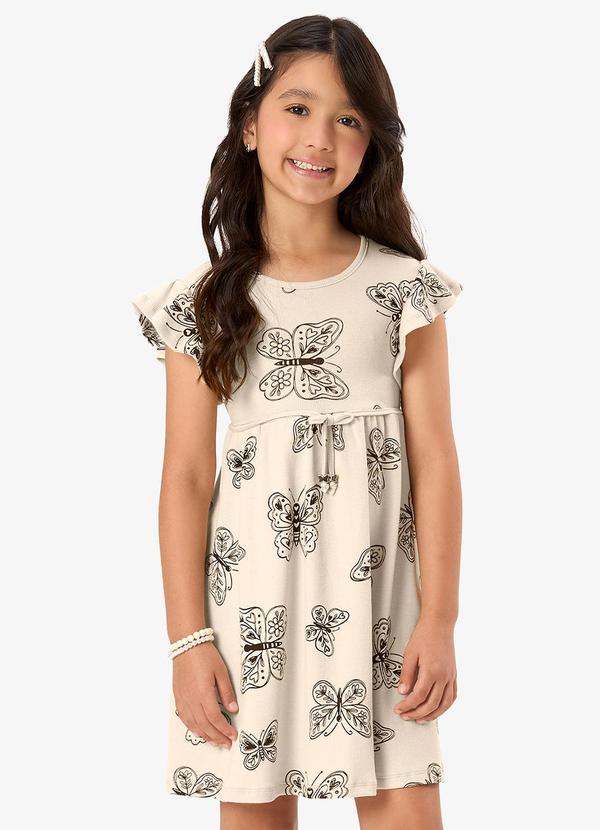 Vestido Feminino Infantil Ribana Bege