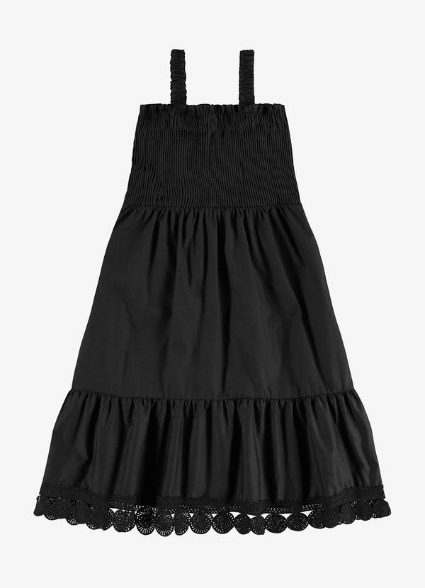 Vestido Feminino Infantil Visco Preto