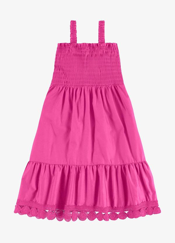 Vestido Feminino Infantil Visco Rosa