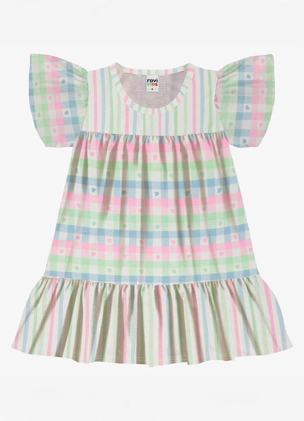 Vestido Feminino Meia Malha Listrado Bege