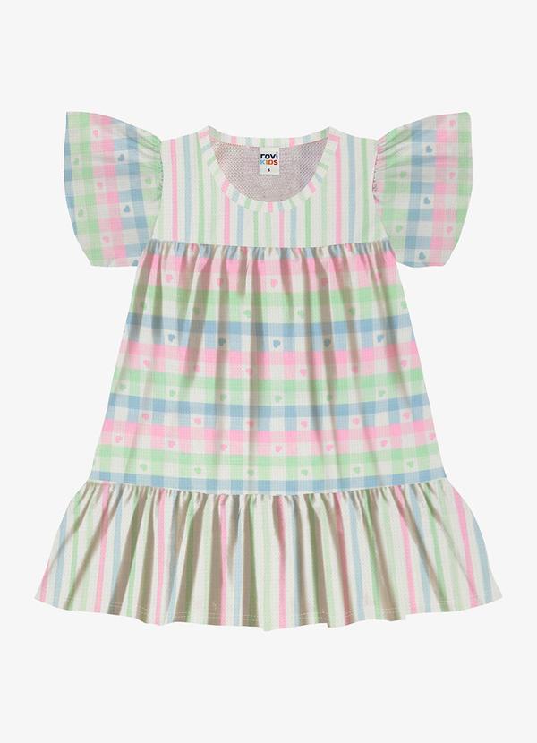 Vestido Feminino Meia Malha Listrado Bege