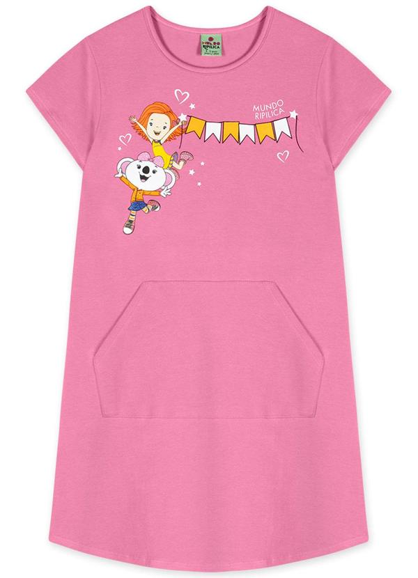 Vista 2 Vestido Feminino Mundo Ripilica Rosa Lilica Ripilica Lilica Ripilica