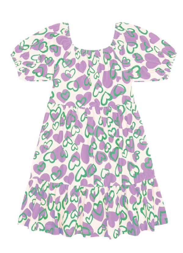 Vestido Infantil de Festa EstampadoLilás