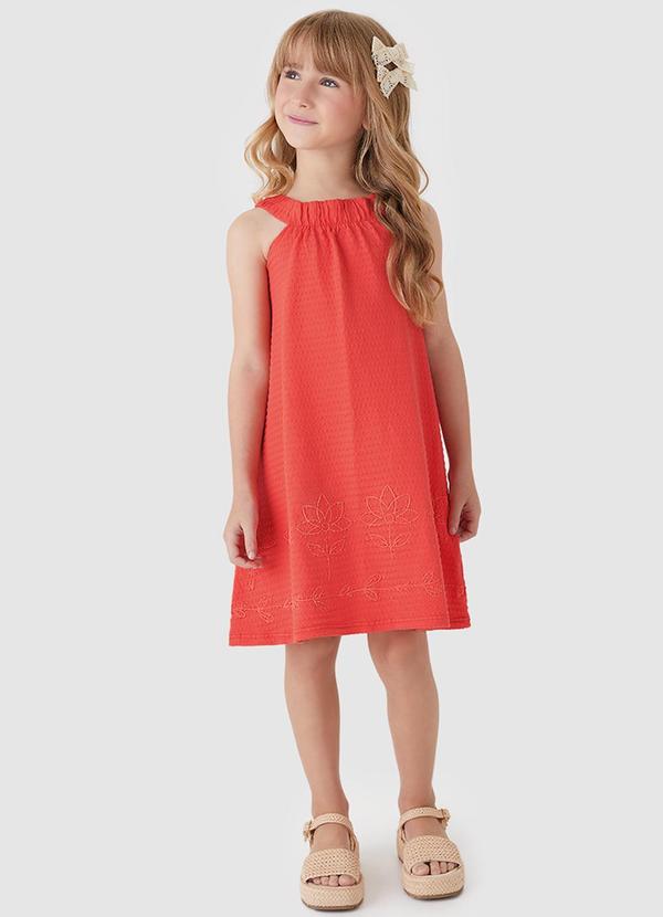 Vestido Floral Amplo Laranja