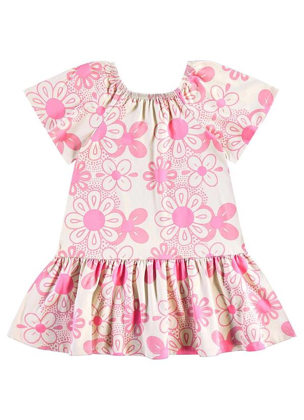 Vista 2 Vestido Floral Cotton Infantil Rosa Bee Loop Bee Loop
