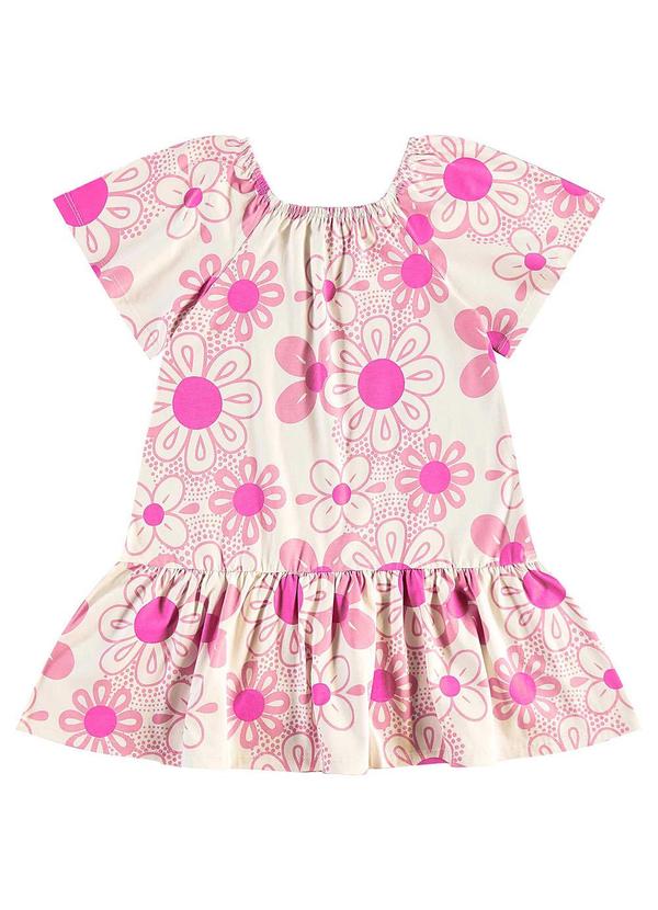 Vista 2 Vestido Floral Cotton Infantil Roxo Bee Loop Bee Loop