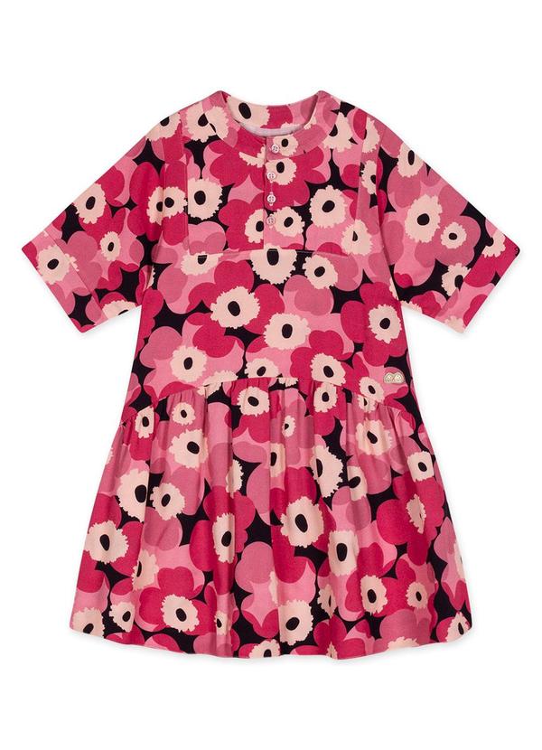 Vestido Floral Menina Rosa