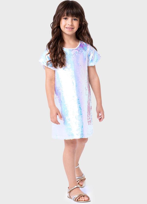 Vestido Furta-Cor Curto em Paetê