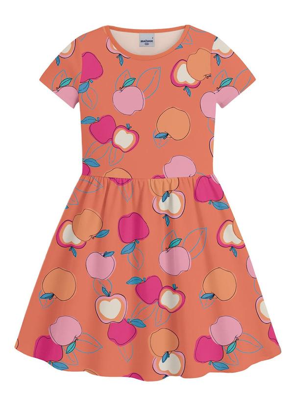 Vestido Godê Acinturado Maçã Laranja