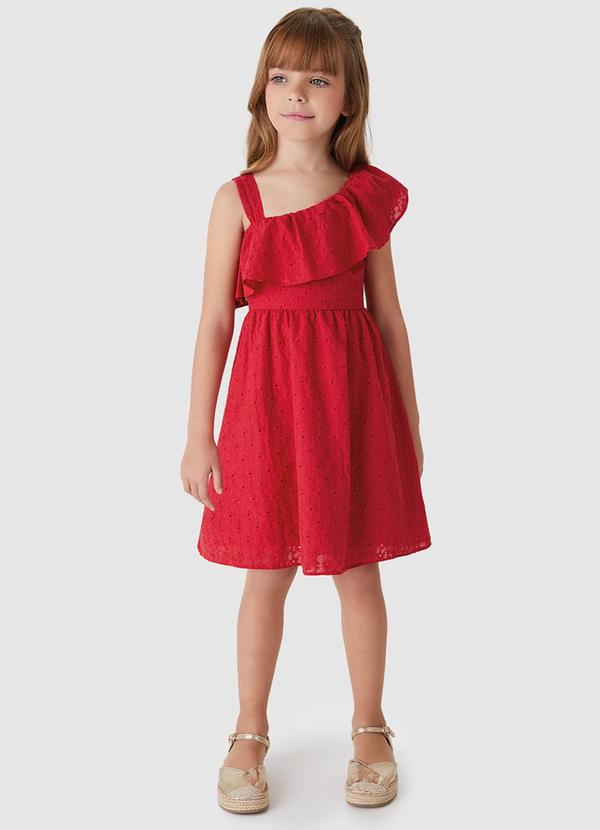 Vestido Godê Bordado Vermelho