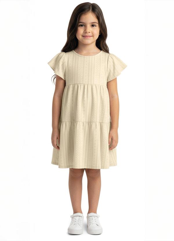 Vestido Godê em Plumetis Areia
