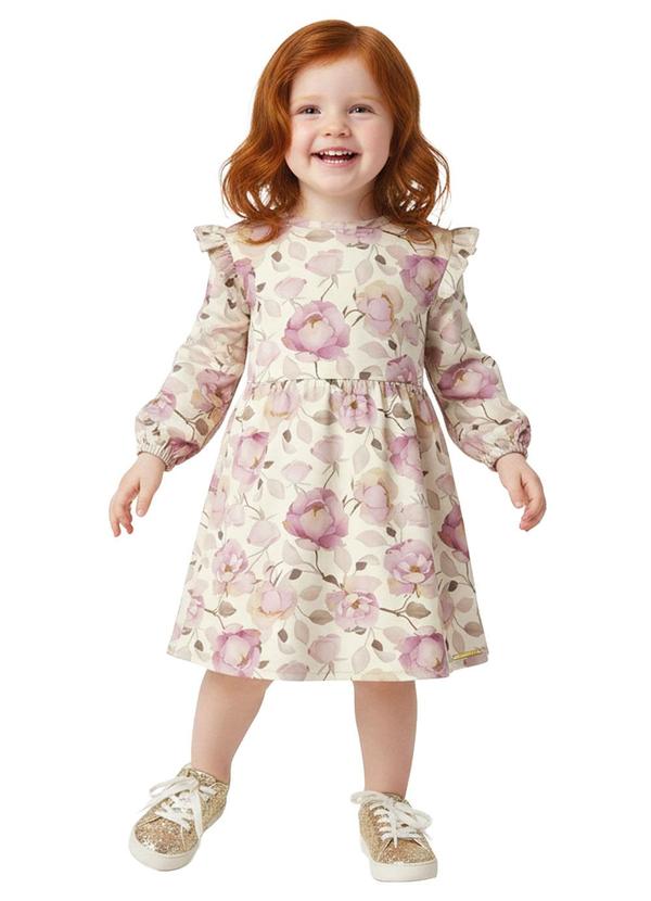 Vestido Godê Floral em Cotton Rosa