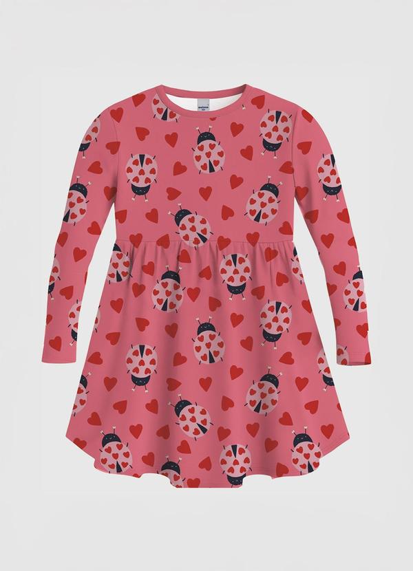 Vestido Godê Joaninha em Cotton Coral