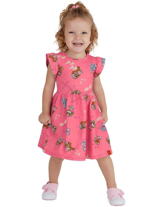 Vista 2 Vestido Godê Patrulha Canina Rosa Malwee Kids Malwee Kids