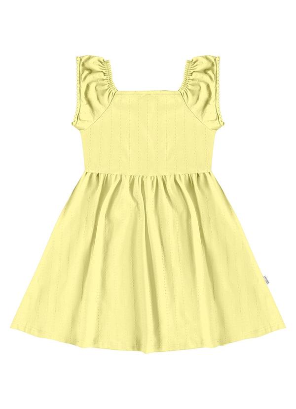 Vestido Godê Texturizado Amarelo Claro