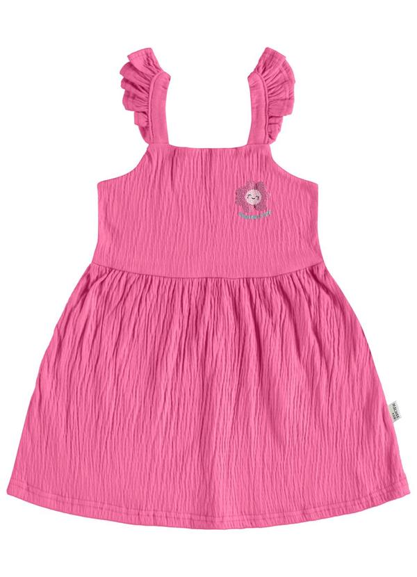Vista 2 Vestido Godê Texturizado Rosa Escuro Malwee Kids Malwee Kids