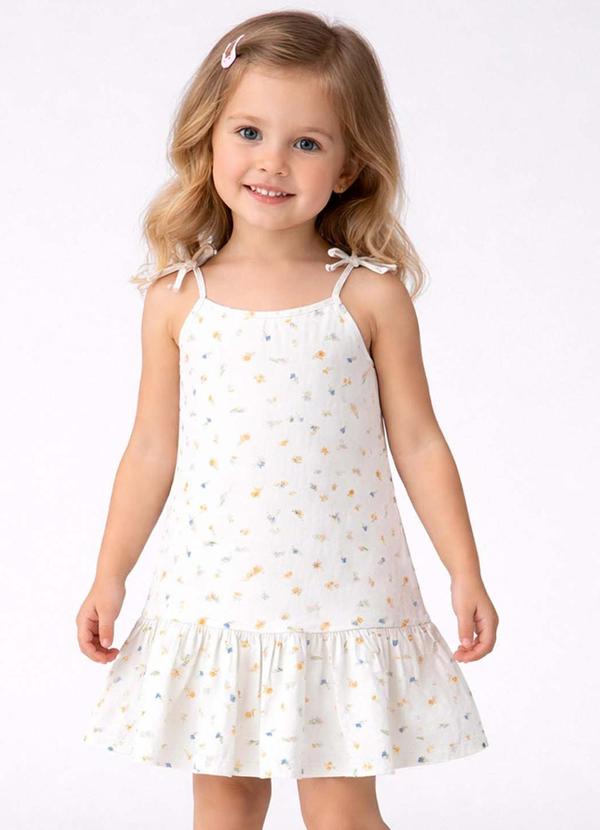 Vestido Infantil Alça com Laço nas Pontas Azul