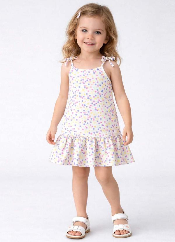 Vestido Infantil Alça com Laço nas Pontas Rosa