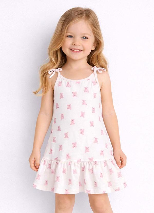 Vestido Infantil Alça com Laço nas Pontas Rosa