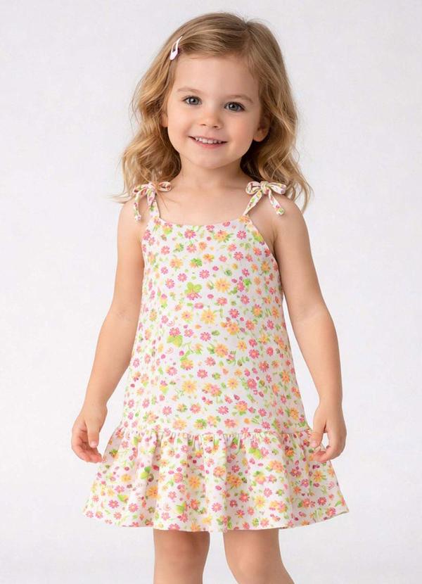 Vestido Infantil Alça com Laço nas Pontas Rosa