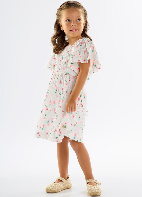 Vista 2 Vestido Infantil Algodão e Elastano Branco Up Baby Up Baby