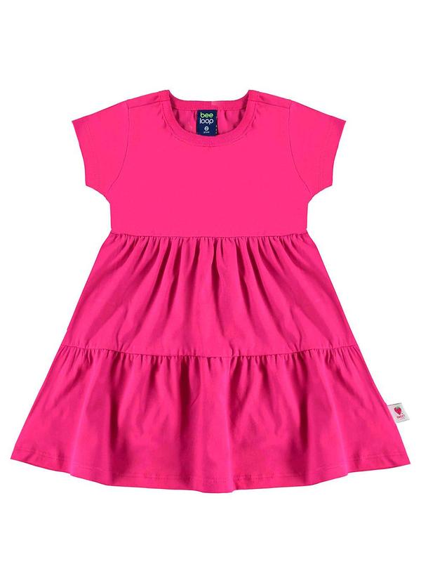 Vista 2 Vestido Infantil Algodão Rosa Bee Loop Bee Loop