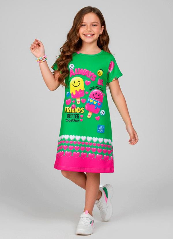Vestido Infantil Always Be Picolés Verde