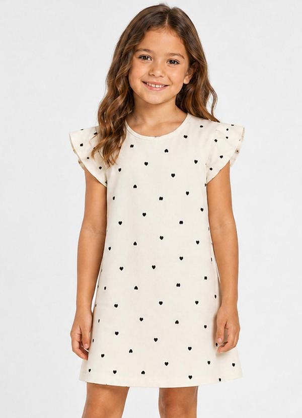 Vestido Infantil Básico em Viscotorcion Bege