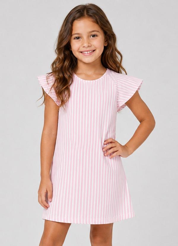 Vestido Infantil Básico em Viscotorcion Rosa