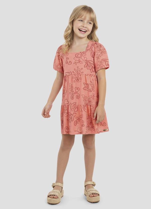 Vestido Infantil Canelado com Elastano Rosa