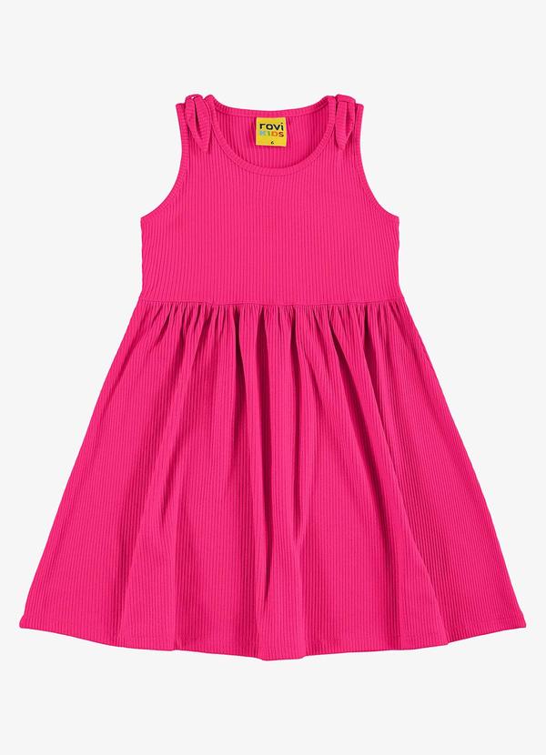 Vista 2 Vestido Infantil Canelado Lurex Rosa Rovi Kids Rovi Kids