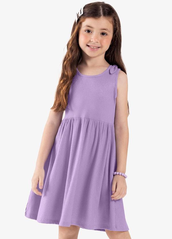 Vista 2 Vestido Infantil Canelado Lurex Roxo Rovi Kids Rovi Kids
