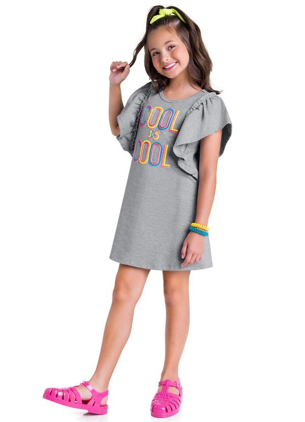 Vista 2 Vestido Infantil Cinza Kyly Kyly