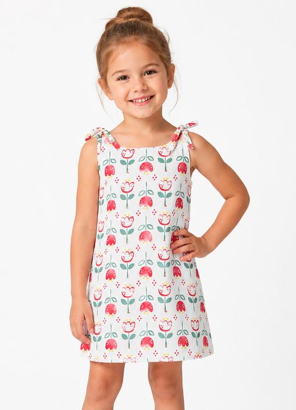 Vestido Infantil com Alça Bege