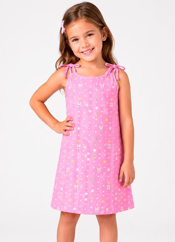 Vestido Infantil com Alça Rosa